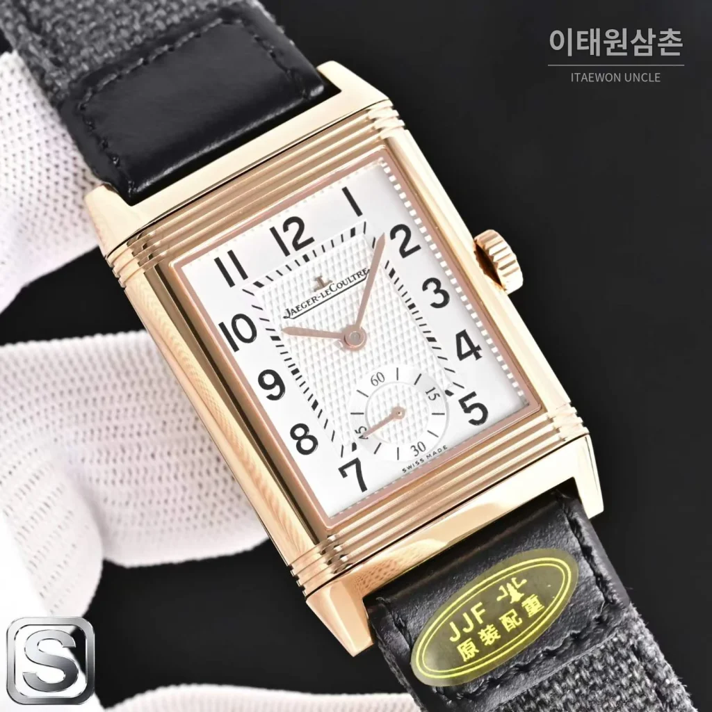 예거르쿨트르 리베르소 트리뷰트 듀오페이스 스몰 세컨즈 수동 시계 47mm Q3988482 화이트 다이얼