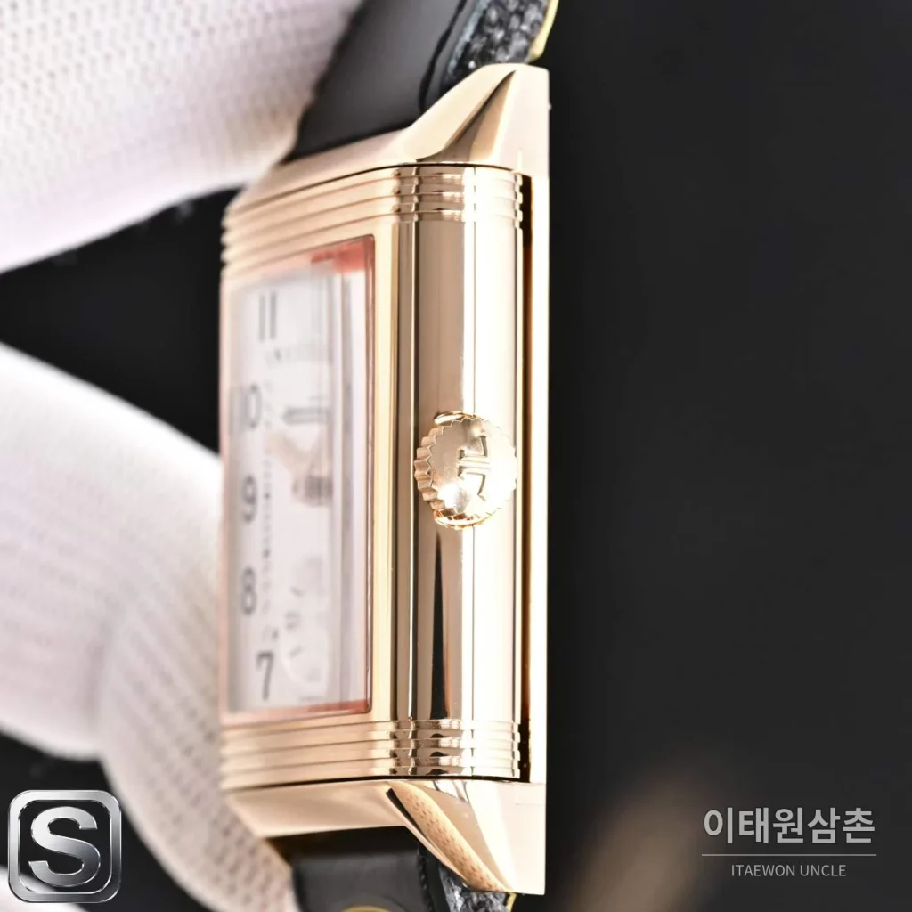 예거르쿨트르 리베르소 트리뷰트 듀오페이스 스몰 세컨즈 수동 시계 47mm Q3988482 화이트 다이얼
