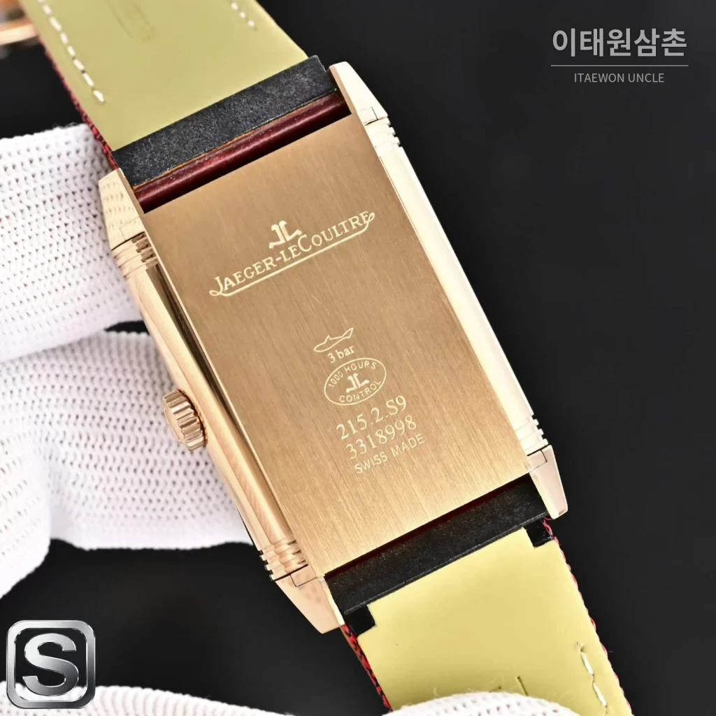 예거르쿨트르 리베르소 트리뷰트 듀오페이스 스몰 세컨즈 수동 시계 47mm Q3988482 버건디 다이얼