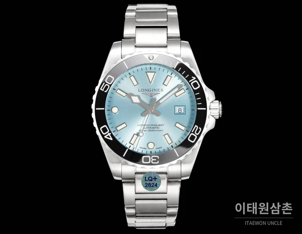 론진 3세대 하이드로콘퀘스트 세라믹 블랙베젤 스카이블루다이얼 오토매틱 42mm