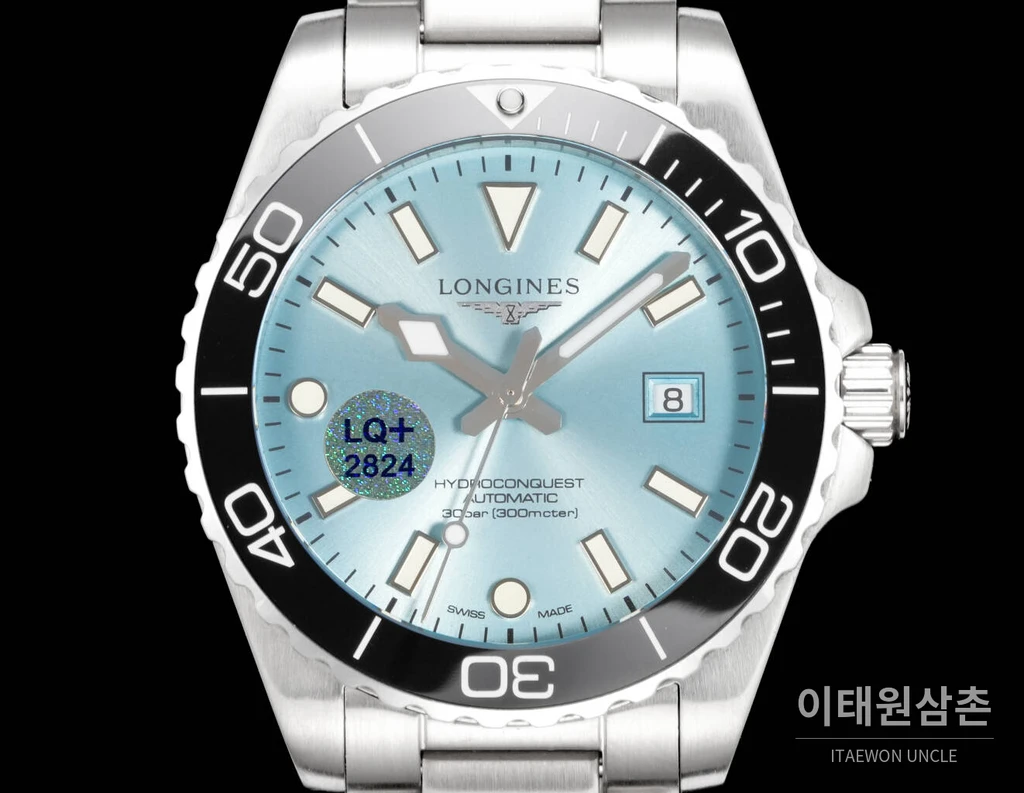 론진 3세대 하이드로콘퀘스트 세라믹 블랙베젤 스카이블루다이얼 오토매틱 42mm