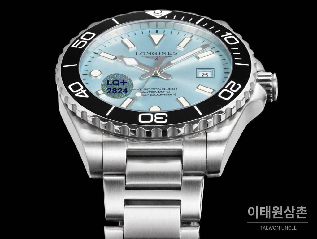 론진 3세대 하이드로콘퀘스트 세라믹 블랙베젤 스카이블루다이얼 오토매틱 42mm