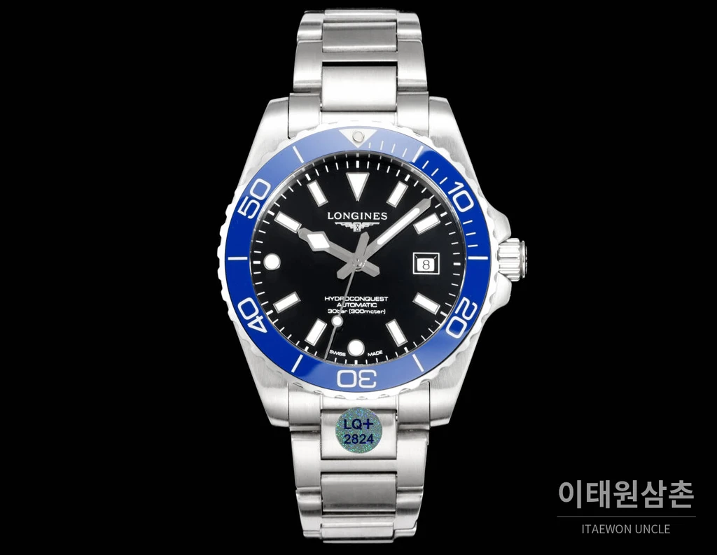 론진 3세대 하이드로콘퀘스트 세라믹 블루베젤 블랙다이얼 오토매틱 42mm