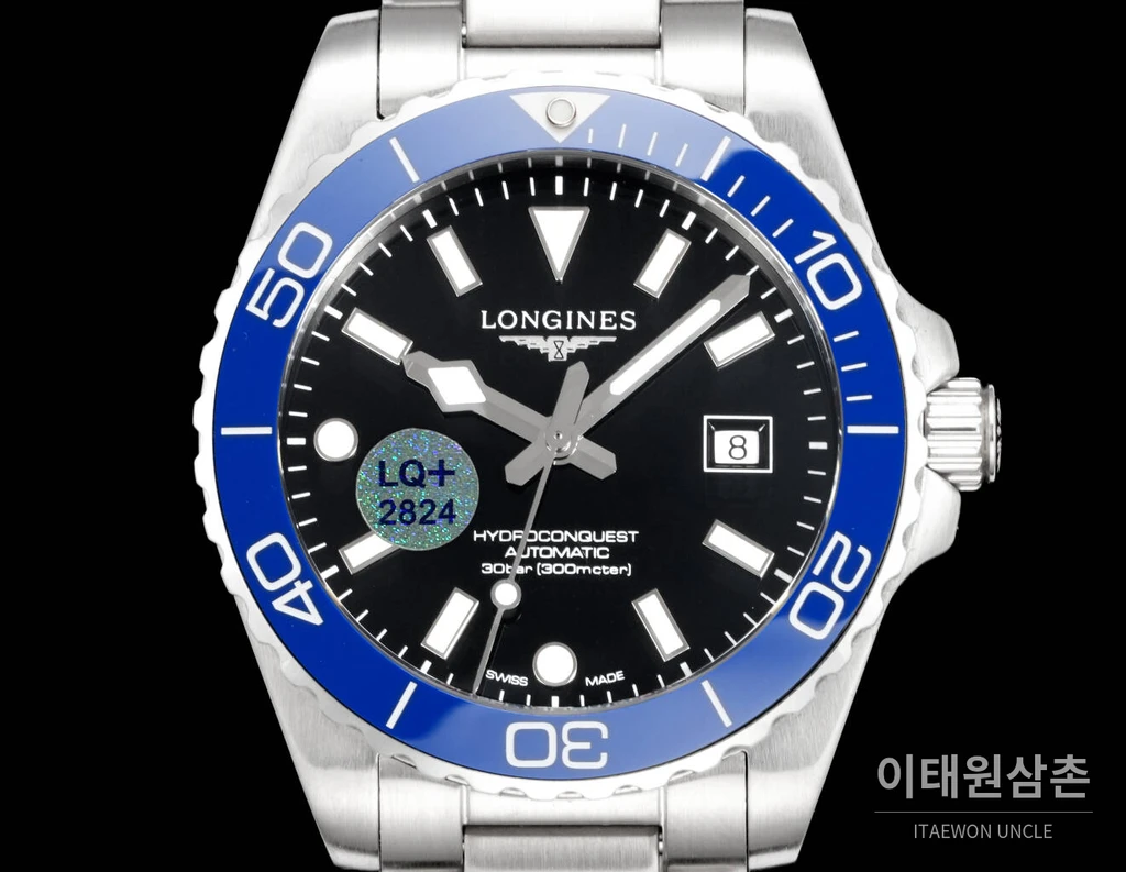 론진 3세대 하이드로콘퀘스트 세라믹 블루베젤 블랙다이얼 오토매틱 42mm