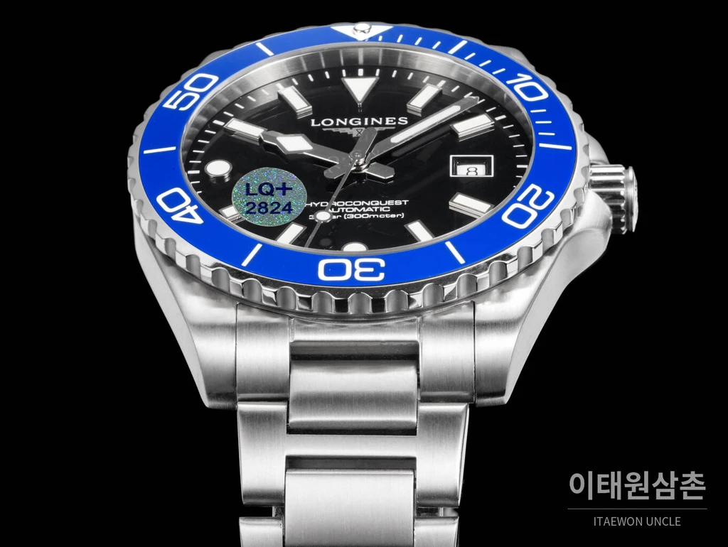 론진 3세대 하이드로콘퀘스트 세라믹 블루베젤 블랙다이얼 오토매틱 42mm