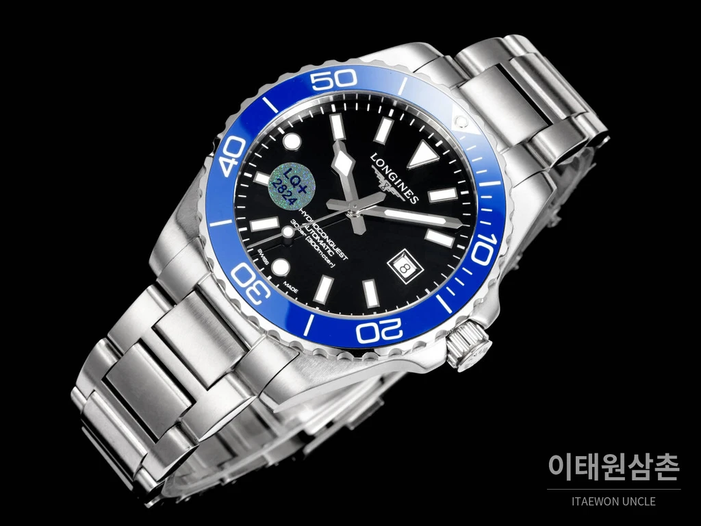 론진 3세대 하이드로콘퀘스트 세라믹 블루베젤 블랙다이얼 오토매틱 42mm