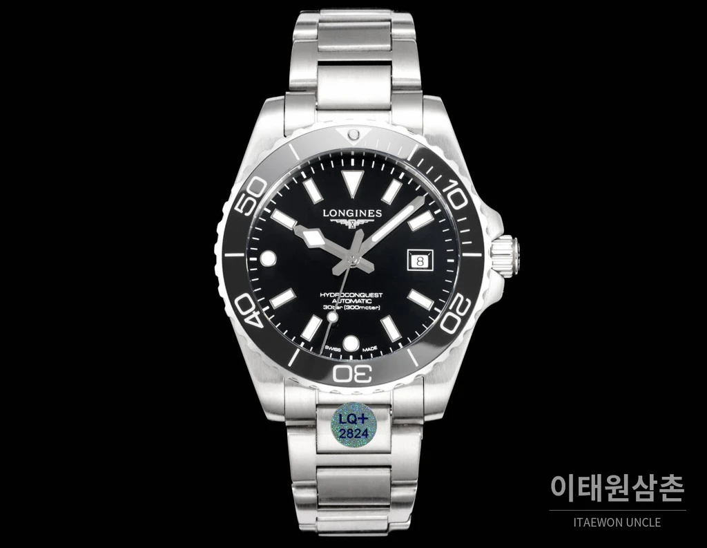 론진 3세대 하이드로콘퀘스트 세라믹 올블랙 오토매틱 42mm