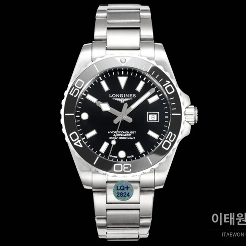 론진 3세대 하이드로콘퀘스트 세라믹 올블랙 오토매틱 42mm