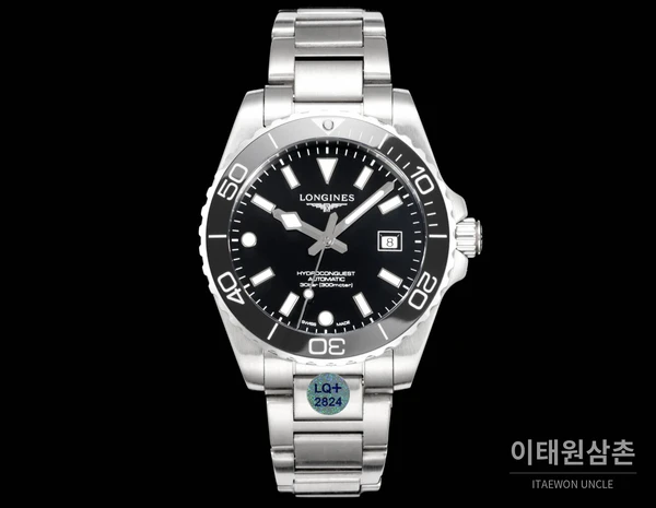 론진 3세대 하이드로콘퀘스트 세라믹 올블랙 오토매틱 42mm
