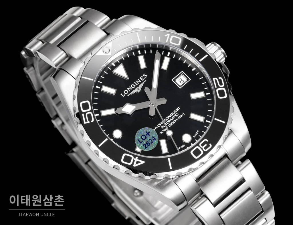 론진 3세대 하이드로콘퀘스트 세라믹 올블랙 오토매틱 42mm