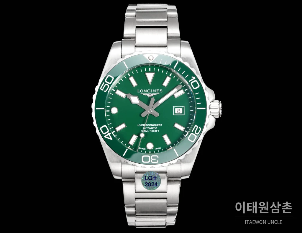 론진 3세대 하이드로콘퀘스트 세라믹 그린다이얼 오토매틱 42mm