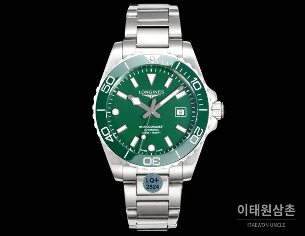 론진 3세대 하이드로콘퀘스트 세라믹 그린다이얼 오토매틱 42mm