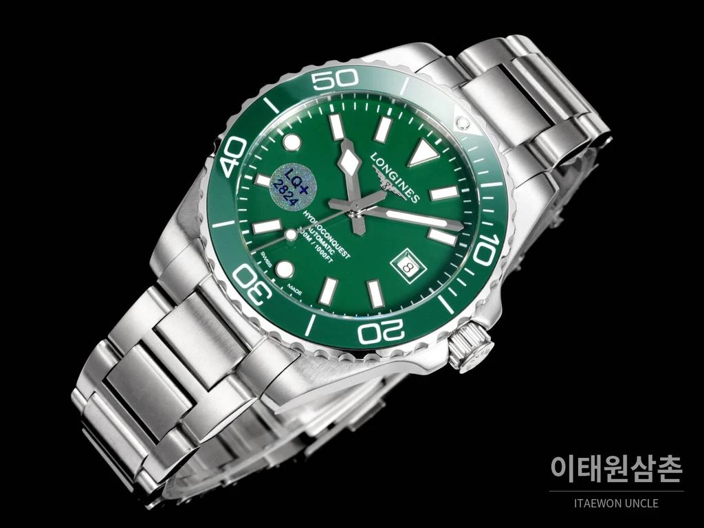 론진 3세대 하이드로콘퀘스트 세라믹 그린다이얼 오토매틱 42mm
