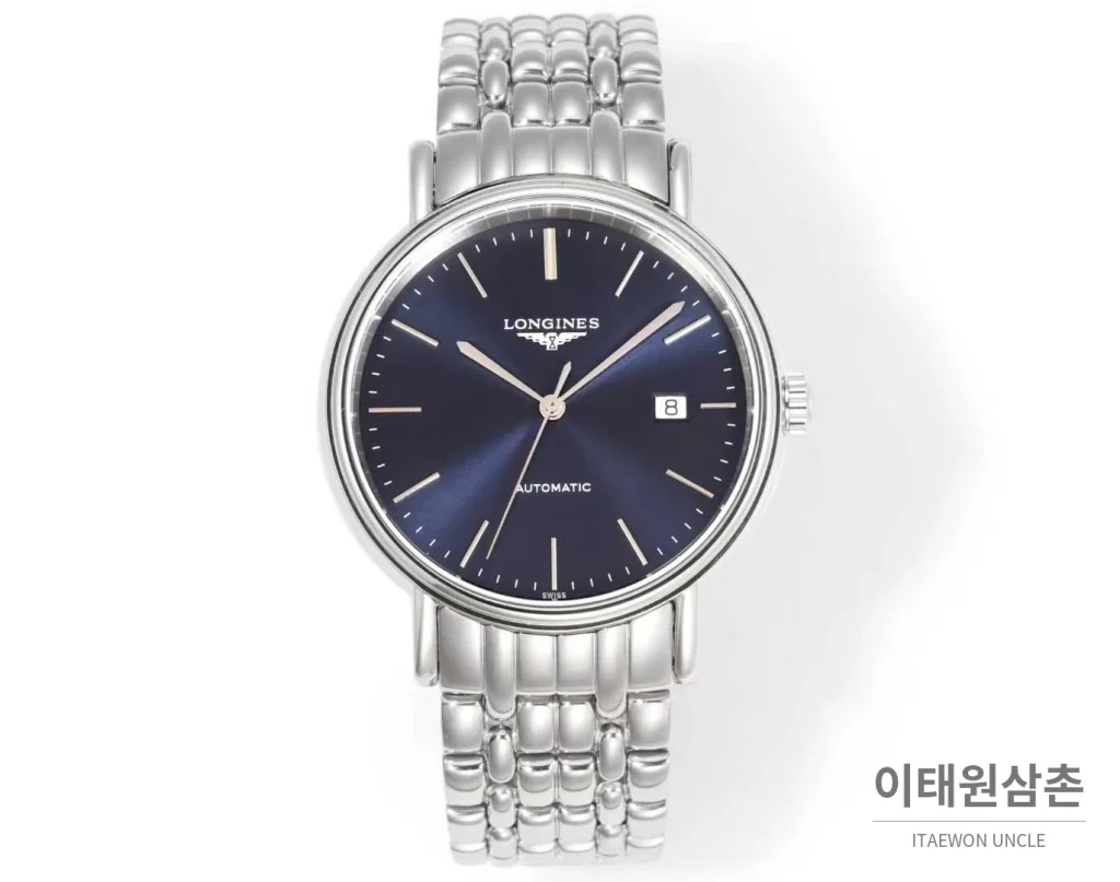 론진 클래식 스틸 화이트다이얼 심플 오토매틱 40mm 스틸 브레이슬릿 (2)
