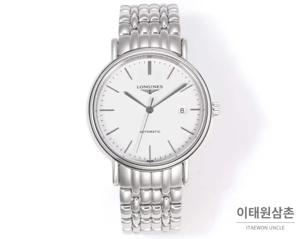 론진 클래식 스틸 화이트다이얼 심플 오토매틱 40mm 스틸 브레이슬릿