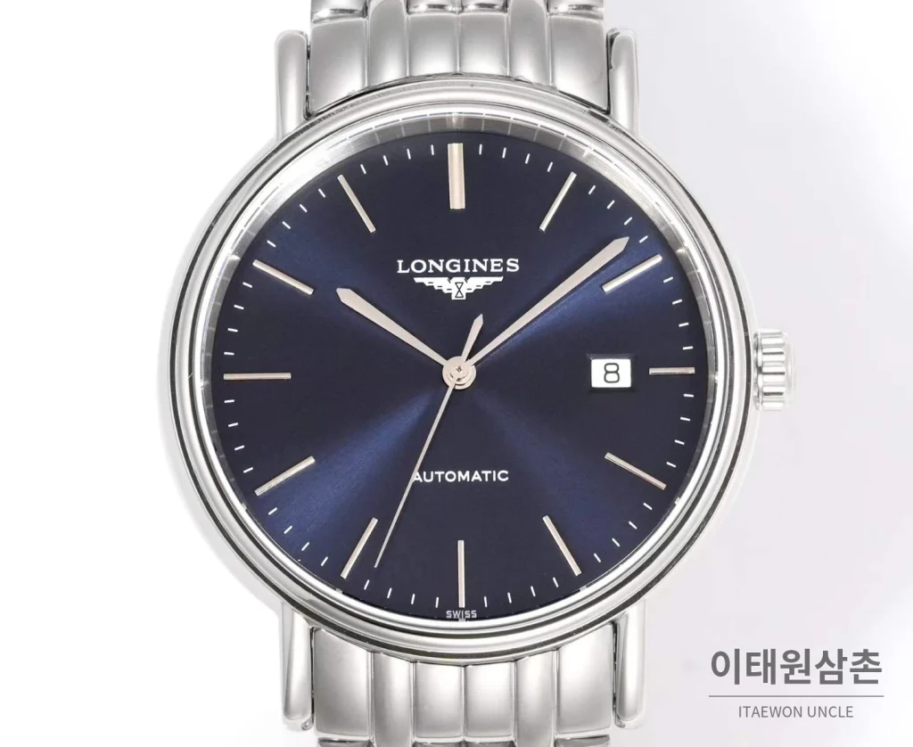 론진 클래식 스틸 화이트다이얼 심플 오토매틱 40mm 스틸 브레이슬릿 (2)