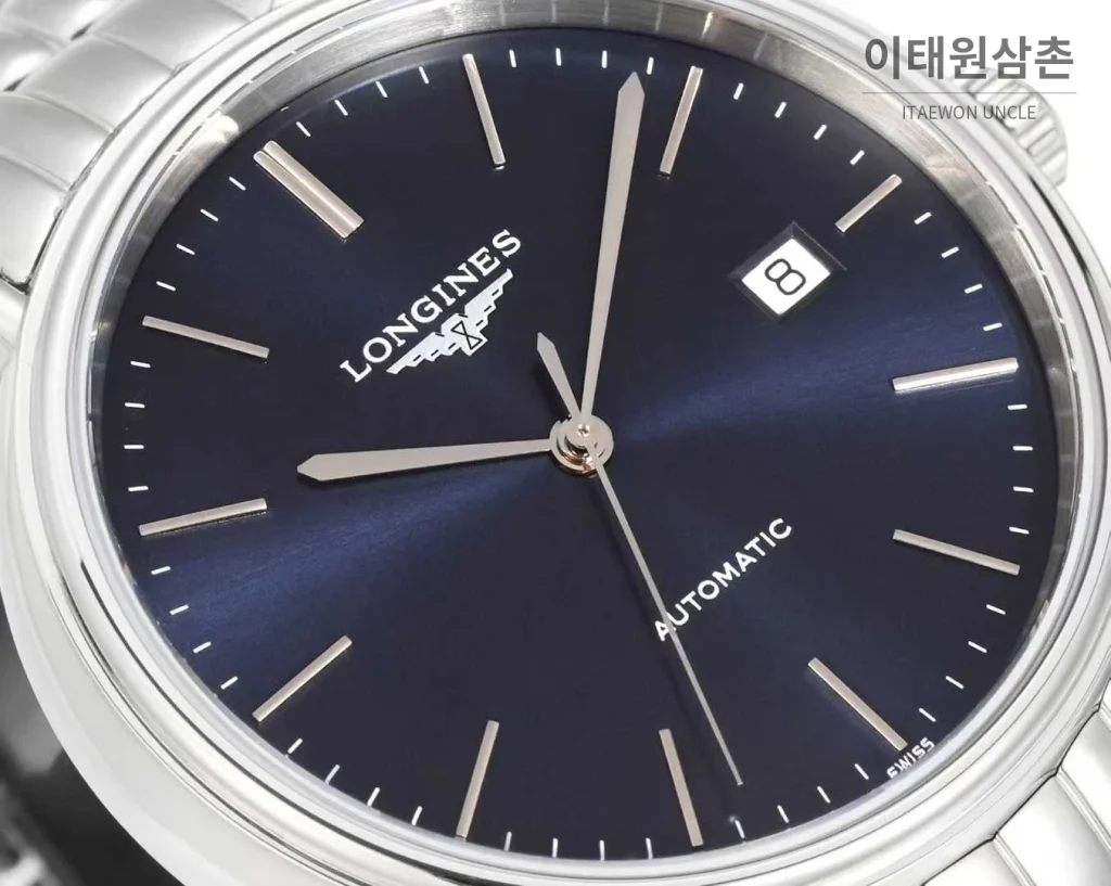론진 클래식 스틸 화이트다이얼 심플 오토매틱 40mm 스틸 브레이슬릿 (2)