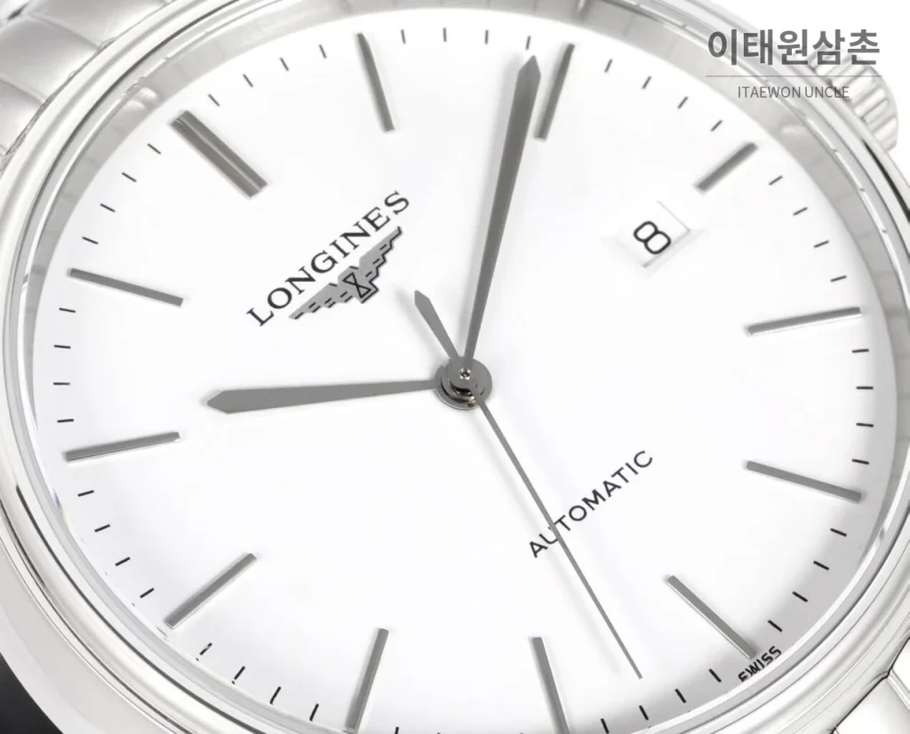 론진 클래식 스틸 화이트다이얼 심플 오토매틱 40mm 스틸 브레이슬릿