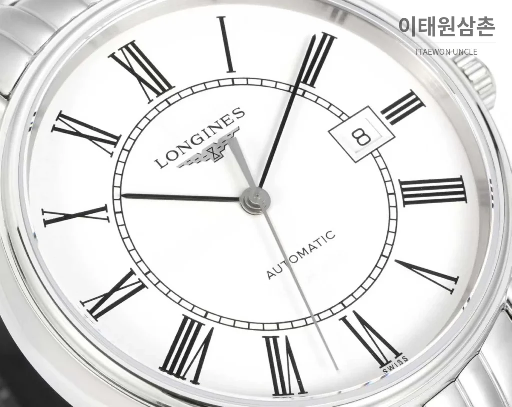 론진 클래식 스틸 화이트다이얼 심플 오토매틱 40mm 스틸 브레이슬릿 (3)