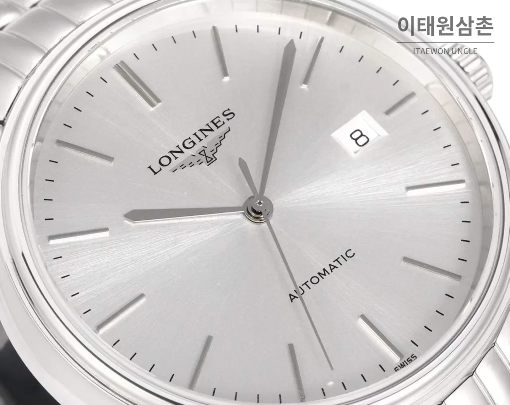 론진 클래식 스틸 화이트다이얼 심플 오토매틱 40mm 스틸 브레이슬릿 (4)
