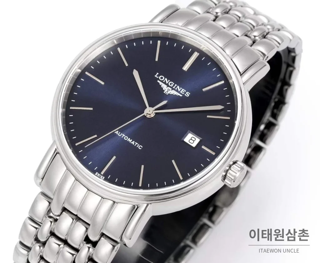 론진 클래식 스틸 화이트다이얼 심플 오토매틱 40mm 스틸 브레이슬릿 (2)