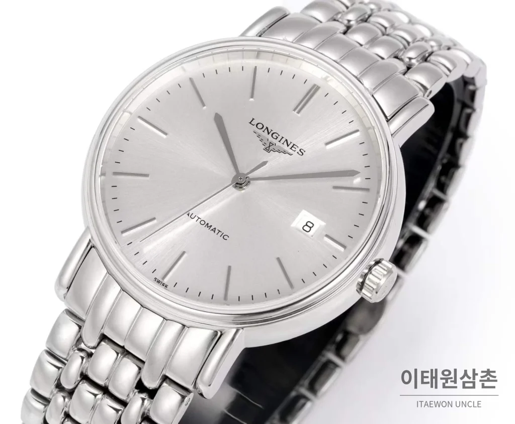 론진 클래식 스틸 화이트다이얼 심플 오토매틱 40mm 스틸 브레이슬릿 (4)