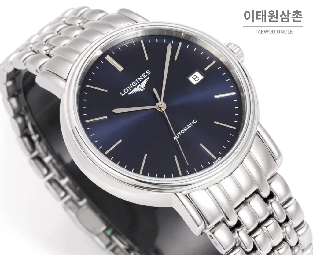론진 클래식 스틸 화이트다이얼 심플 오토매틱 40mm 스틸 브레이슬릿 (2)