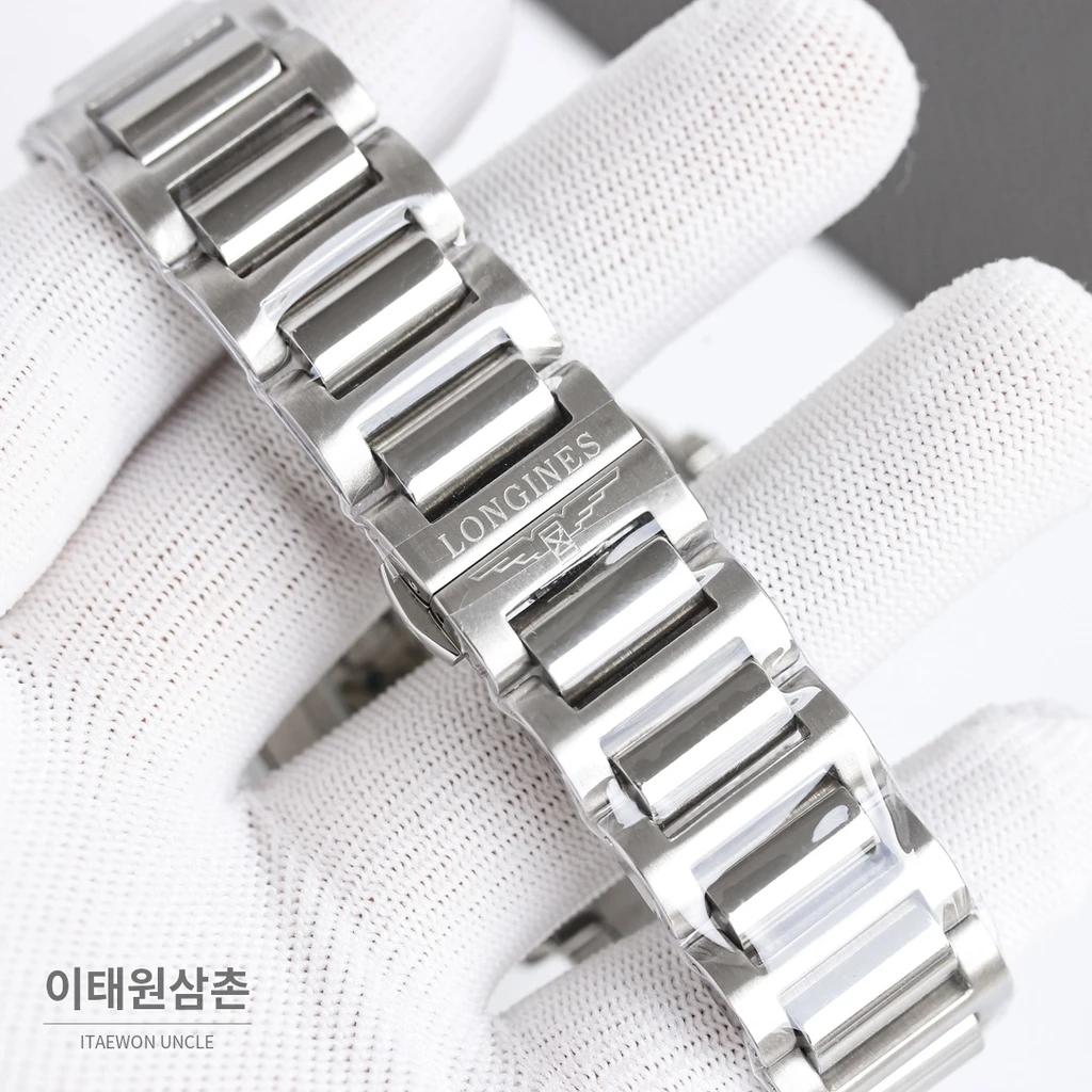 론진 콘퀘스트 베이지다이얼 크로노그래프 스틸밴드 오토매틱 42mm