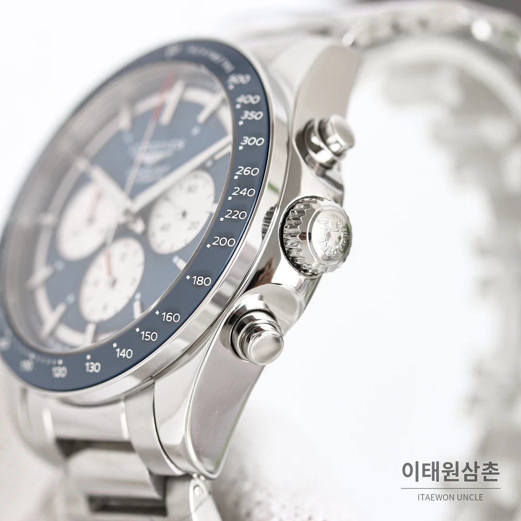 론진 콘퀘스트 블루다이얼 크로노그래프 오토매틱 42mm
