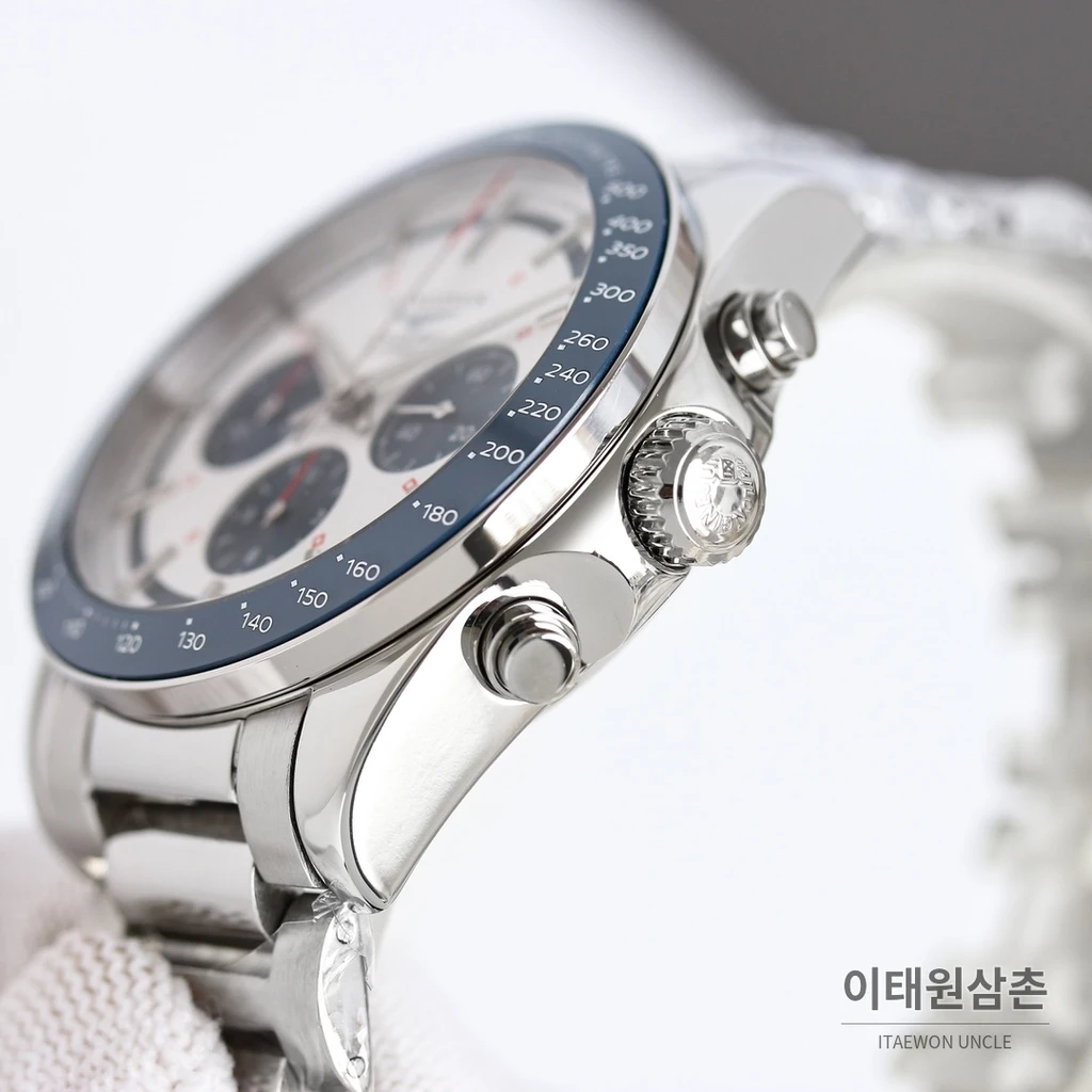 론진 콘퀘스트 코발트다이얼 크로노그래프 스틸밴드 오토매틱 42mm