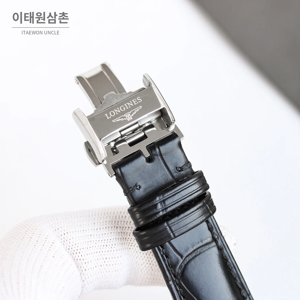 론진 콘퀘스트 그레이다이얼 크로노그래프 스틸밴드 오토매틱 42mm