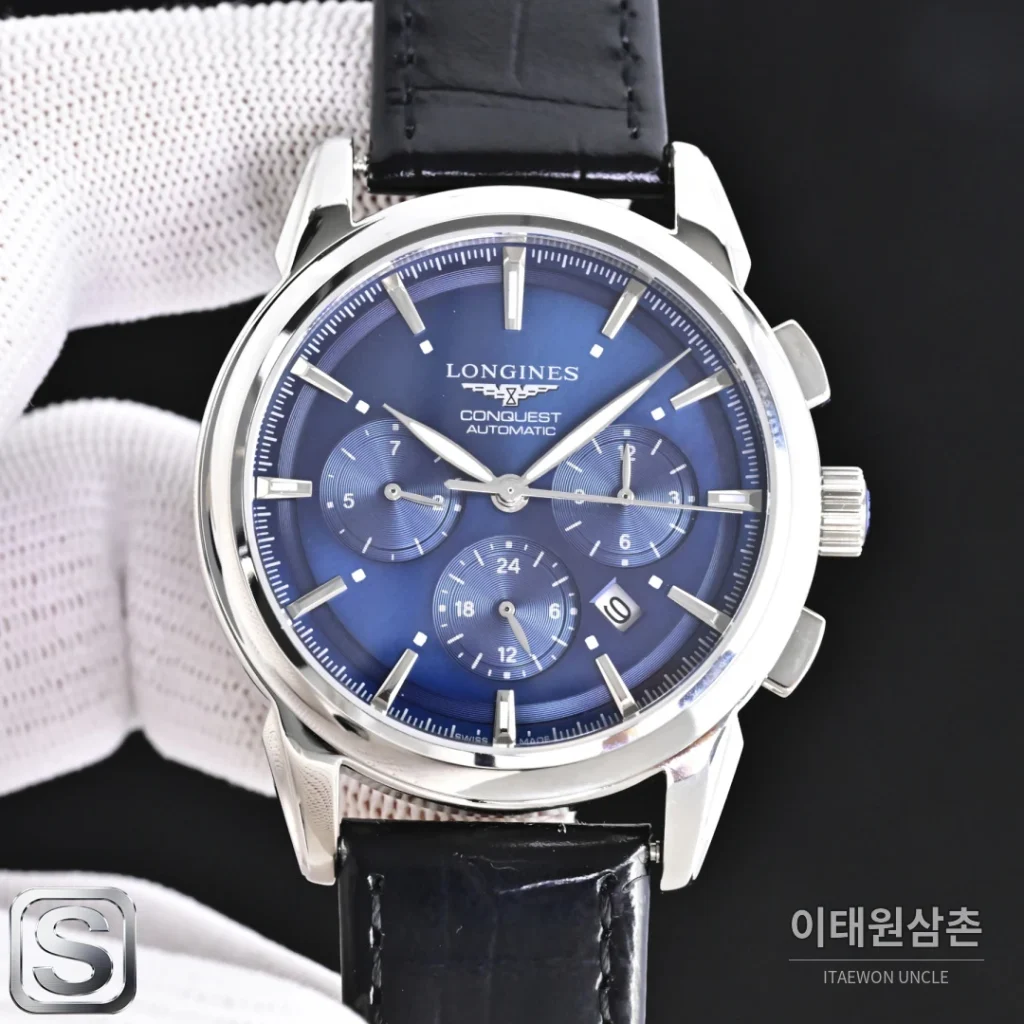 론진 콘퀘스트 헤리티지 식스핸즈 스틸 오토매틱 42mm