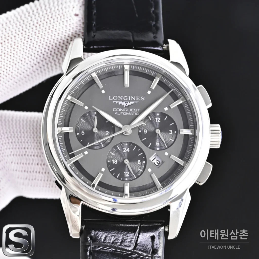 론진 콘퀘스트 헤리티지 식스핸즈 스틸 오토매틱 42mm