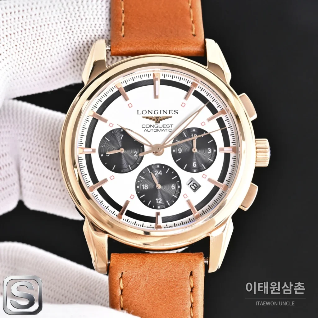 론진 콘퀘스트 헤리티지 식스핸즈 스틸 오토매틱 42mm