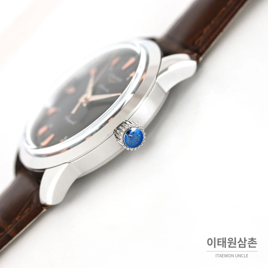 론진 콘퀘스트 헤리티지 스틸 쓰리핸즈 오토매틱 40mm 브라운 다이얼 스틸 브레이슬릿
