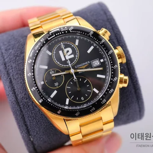 론진 헤리티지 스포츠 크로노그래프 스틸 블랙다이얼 오토매틱 42mm