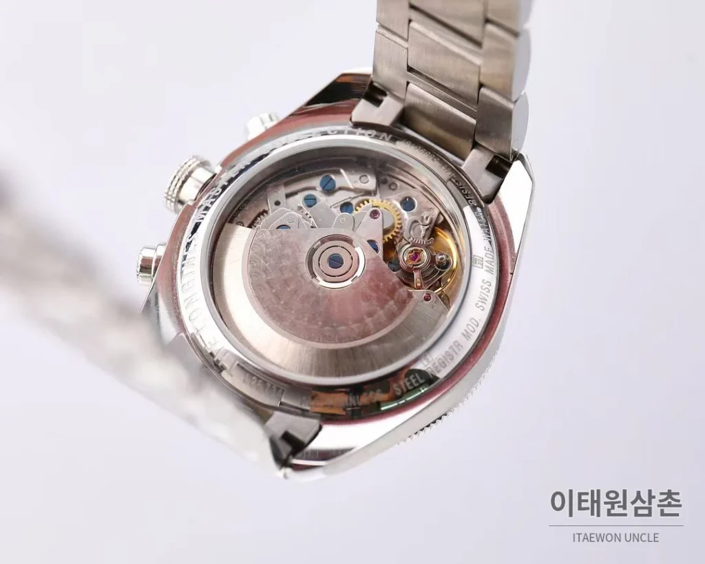 론진 헤리티지 스포츠 크로노그래프 스틸 블랙다이얼 오토매틱 42mm