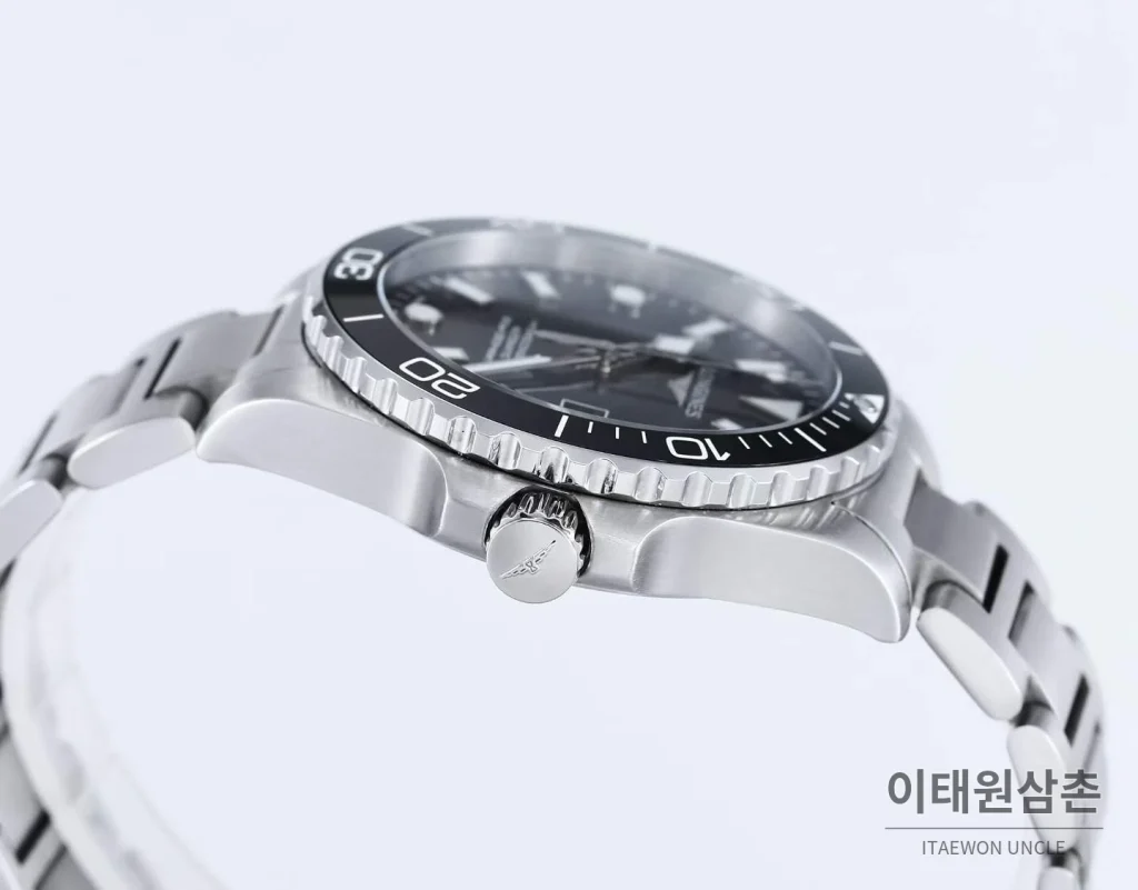 론진 하이드로콘퀘스트 3세대 904L 스틸 세라믹베젤 블랙 다이버워치 42mm