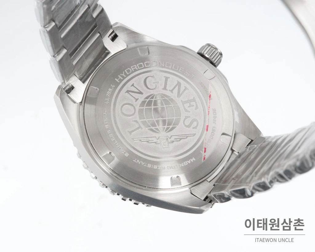 론진 하이드로콘퀘스트 스틸 블랙 다이얼 오토매틱 42mm