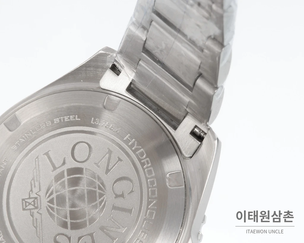 론진 하이드로콘퀘스트 스틸 블랙 다이얼 로열 블루 베젤 오토매틱 42mm