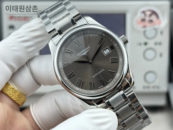 론진 마스터컬렉션 실버로만다이얼 오토매틱 40mm 스틸 브레이슬릿
