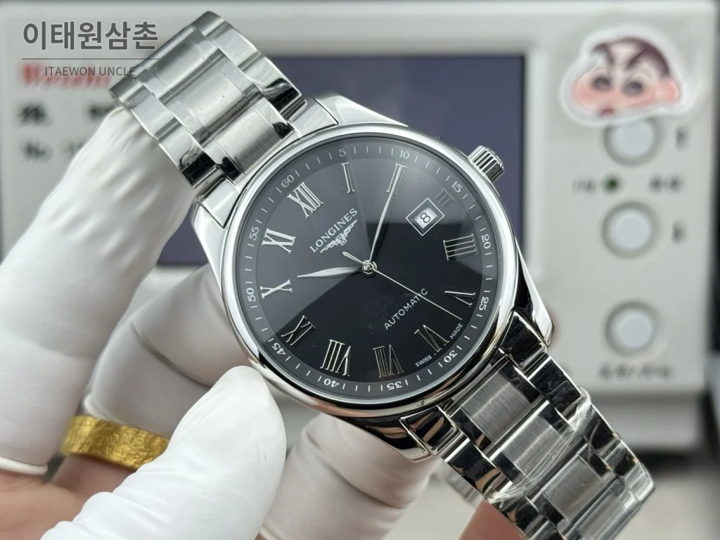 론진 마스터컬렉션 실버로만다이얼 오토매틱 40mm 스틸 브레이슬릿 (2)