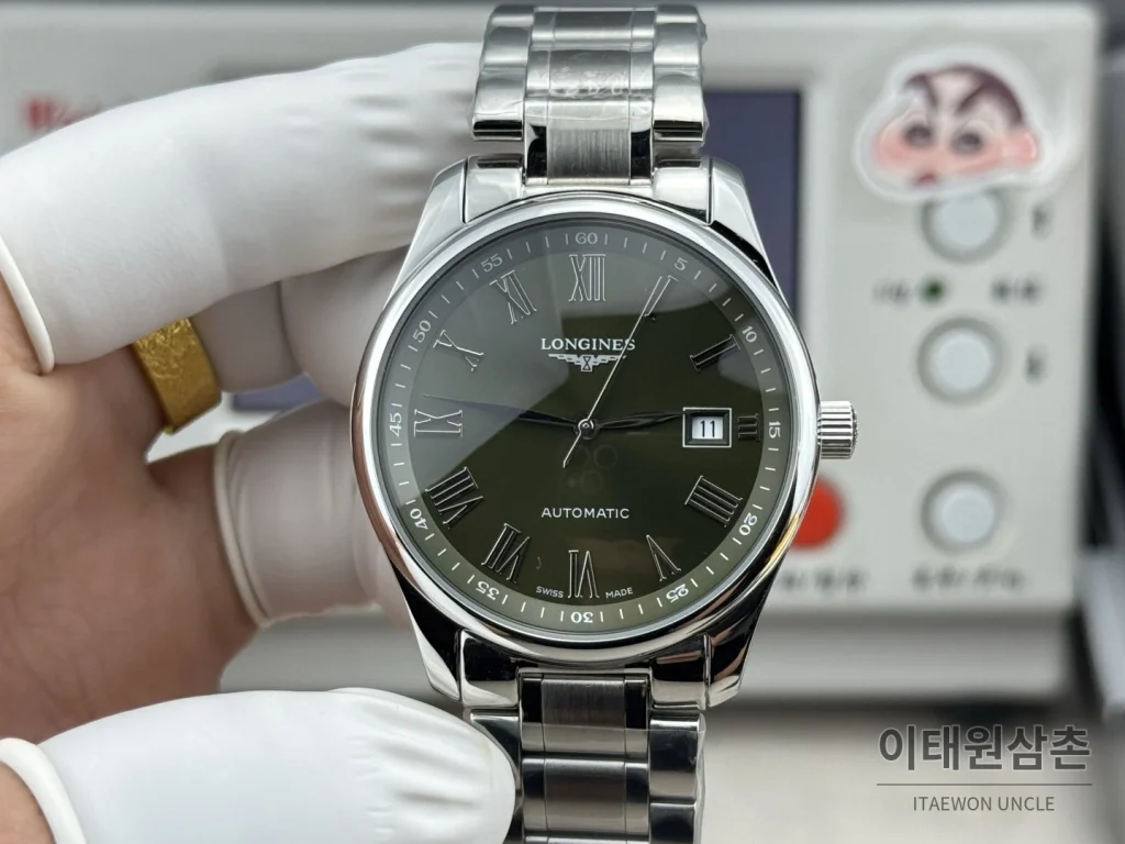 론진 마스터컬렉션 실버로만다이얼 오토매틱 40mm 스틸 브레이슬릿 (3)