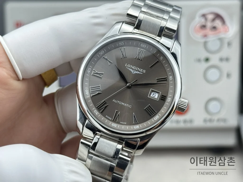 론진 마스터컬렉션 실버로만다이얼 오토매틱 40mm 스틸 브레이슬릿