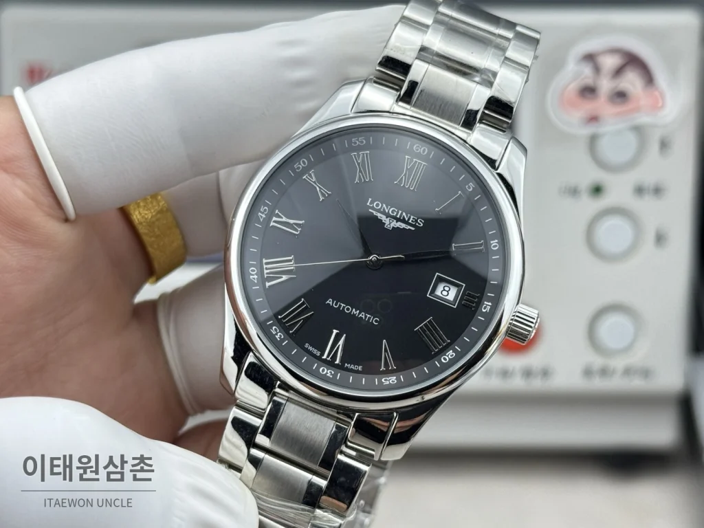 론진 마스터컬렉션 실버로만다이얼 오토매틱 40mm 스틸 브레이슬릿 (2)
