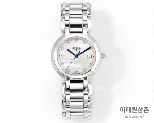 롱진 프리마루나 스틸 화이트자개 로만인덱스 블루핸즈 쿼츠 30mm (2) 론진 프리마루나 스틸 화이트자개 로만인덱스 블루핸즈 쿼츠 30mm 자개 다이얼