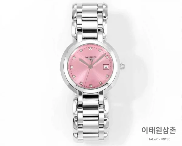 롱진 프리마루나 스틸 화이트자개 로만인덱스 블루핸즈 쿼츠 30mm (3) 론진 프리마루나 스틸 화이트자개 로만인덱스 블루핸즈 쿼츠 30mm 핑크 다이얼