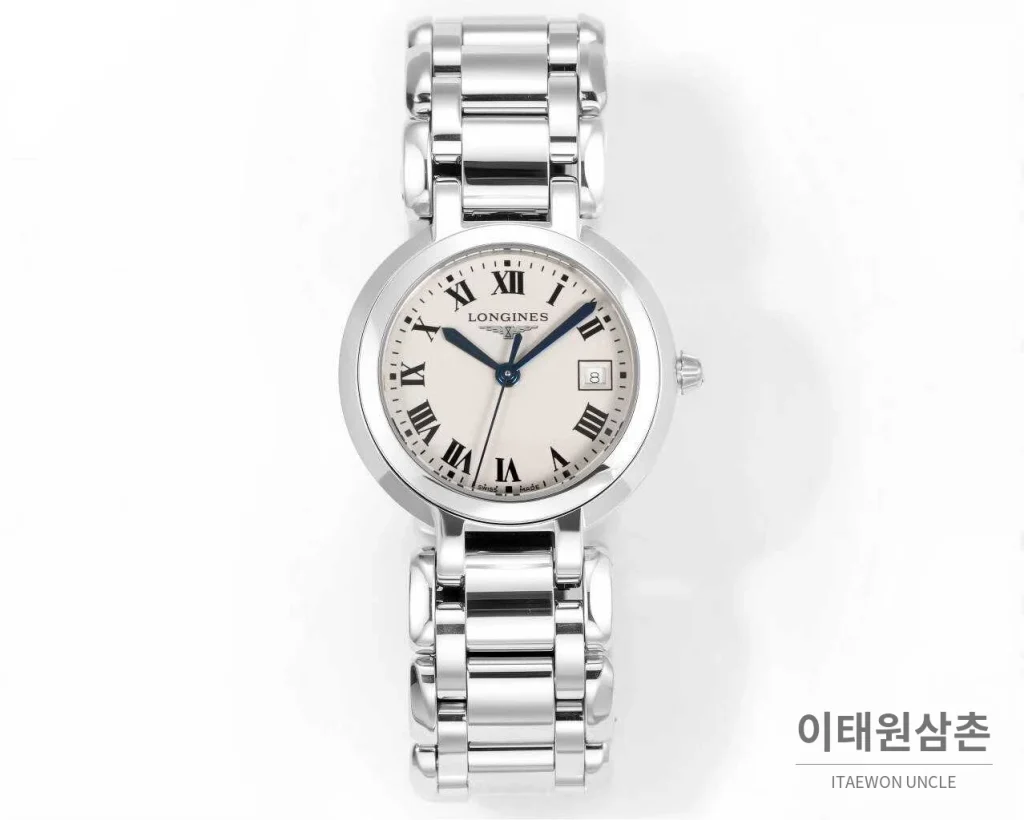 론진 프리마루나 스틸 화이트자개 로만인덱스 블루핸즈 쿼츠 30mm 샴페인 다이얼