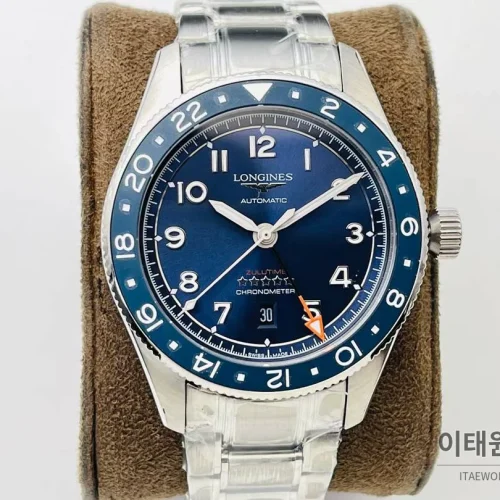 론진 스피릿 Zulu Time GMT 세라믹 베젤 블랙다이얼 오토매틱 42mm 스틸 브레이슬릿 (2)