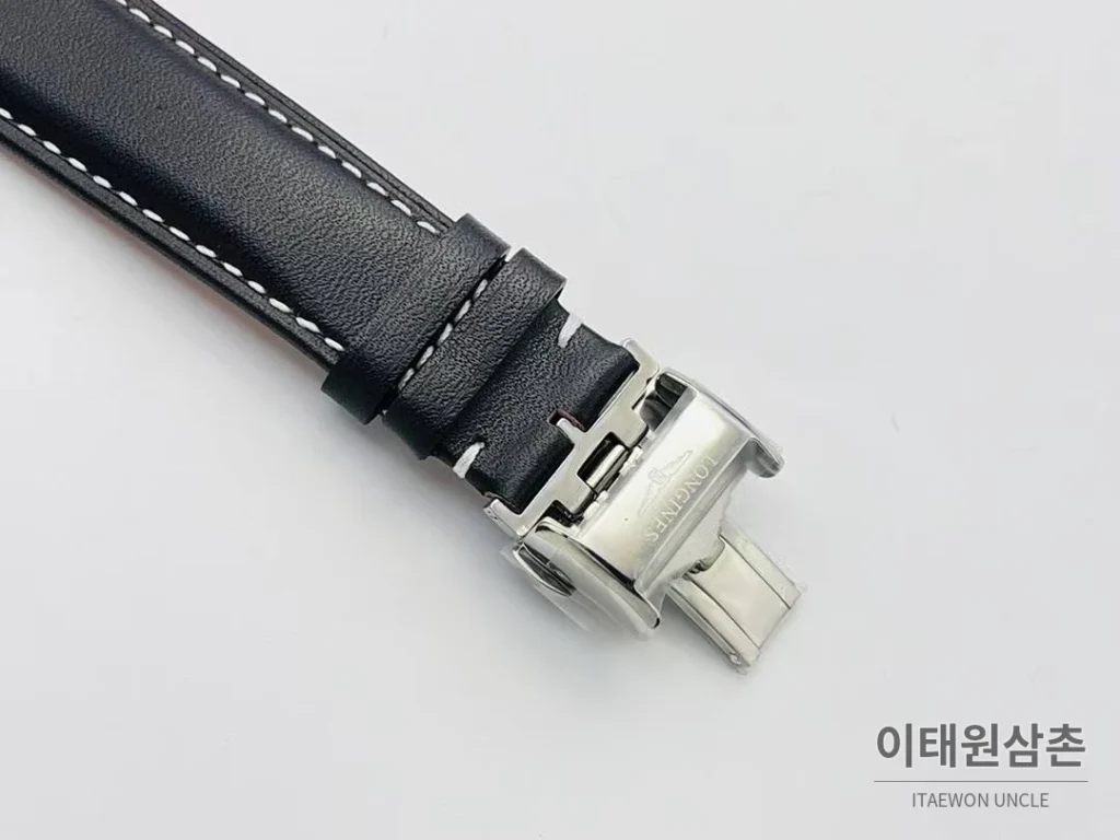 론진 스피릿 Zulu Time GMT 세라믹 베젤 블랙다이얼 오토매틱 42mm 블랙 가죽 스트랩